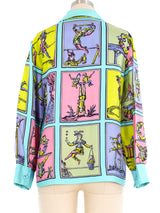 Novelty Jester Print Top Top arcadeshops.com
