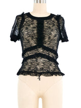 Louis Vuitton Lace Ruffle Top Top arcadeshops.com