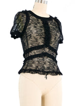 Louis Vuitton Lace Ruffle Top Top arcadeshops.com
