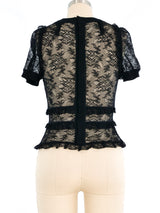 Louis Vuitton Lace Ruffle Top Top arcadeshops.com