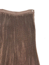 Krizia Pleated Metallic Skirt Bottom arcadeshops.com