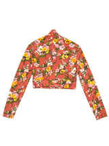 1970s Floral Pussy Bow Blouse Top arcadeshops.com