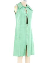 1960's Jean Muir Seafoam Suede Cutout Dress Dress arcadeshops.com