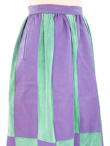 Leather and Suede Patchwork Skirt Bottom arcadeshops.com