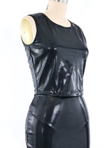 Versace Istante Black Faux Snakeskin Skirt Ensemble Suit arcadeshops.com
