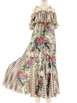 Diane Freis Metallic Mixed Print Maxi Skirt Ensemble Suit arcadeshops.com