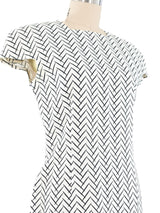 1980's Gianni Versace Zig Zag Print Linen Sheath Dress Dress arcadeshops.com