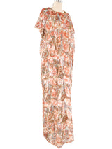 Peach Metallic Caftan Dress arcadeshops.com