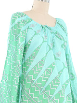Emilio Pucci Printed Cotton Balloon Sleeve Blouse Top arcadeshops.com