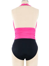 Yves Saint Laurent Pink Halter Swimsuit Suit arcadeshops.com