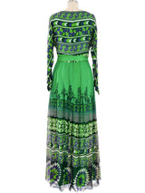 1970s House of Arts Emerald Dress Dress arcadeshops.com