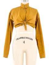 Romeo Gigli Cropped Open Front Blouse Top arcadeshops.com