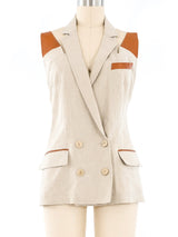 Jean Paul Gaultier Linen Crossback Vest Top arcadeshops.com