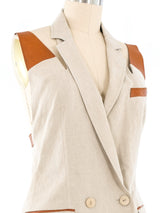 Jean Paul Gaultier Linen Crossback Vest Top arcadeshops.com