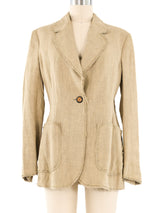Moschino Cheap and Chic Raw Edge Linen Blazer Jacket arcadeshops.com
