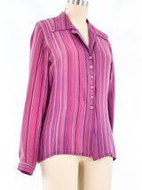 Cacharel Striped Silk Blouse Top arcadeshops.com