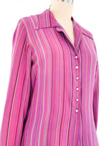 Cacharel Striped Silk Blouse Top arcadeshops.com