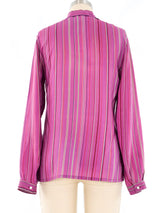Cacharel Striped Silk Blouse Top arcadeshops.com