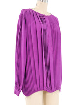 Gucci Pleated Silk Blouse Top arcadeshops.com