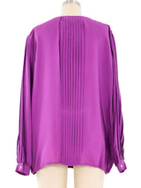 Gucci Pleated Silk Blouse Top arcadeshops.com