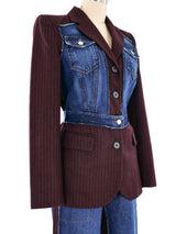 Jean Paul Gaultier Jeans Pinstripe Pantsuit Suit arcadeshops.com
