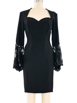 1980s Vicky Tiel Flutter Sleeve Dress Dress arcadeshops.com