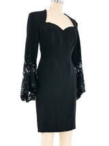 1980s Vicky Tiel Flutter Sleeve Dress Dress arcadeshops.com