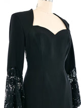 1980s Vicky Tiel Flutter Sleeve Dress Dress arcadeshops.com