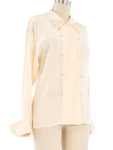 Chanel Double Breasted Blouse Top arcadeshops.com