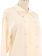 Chanel Double Breasted Blouse Top arcadeshops.com