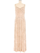 1960s Blush Beaded Gown Dress arcadeshops.com
