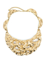 Gold Tone Brutalist Collar Necklace Accessory arcadeshops.com