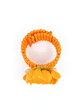 Orange Beaded Floral Cuff Accessory arcadeshops.com