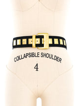 Valentino Black And Gold Suede Waist Belt Accessory arcadeshops.com