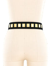 Valentino Black And Gold Suede Waist Belt Accessory arcadeshops.com
