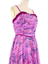 1970's Purple Polka Dot Gown Dress arcadeshops.com