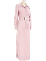 1970's Pink Metallic Shirt Dress Dress arcadeshops.com