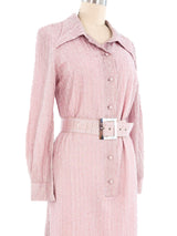 1970's Pink Metallic Shirt Dress Dress arcadeshops.com