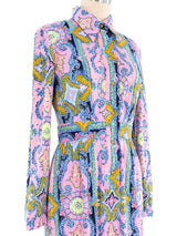 1970's Pastel Printed Jersey Dress Dress arcadeshops.com
