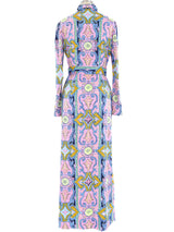 1970's Pastel Printed Jersey Dress Dress arcadeshops.com