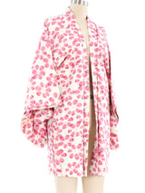 Pink Watercolor Flower Kimono Jacket arcadeshops.com