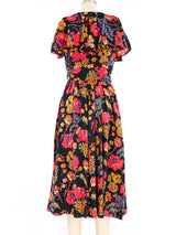 Oscar De La Renta Floral Print Dress Dress arcadeshops.com