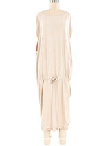 Issey Miyake Beige Cotton Drawstring Dress Dress arcadeshops.com