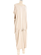 Issey Miyake Beige Cotton Drawstring Dress Dress arcadeshops.com