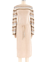 Oscar de la Renta Neutral Knit Dress Dress arcadeshops.com