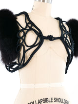 J Mendel Fur Trimmed Piped Shrug Jacket arcadeshops.com