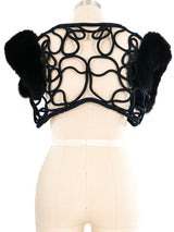 J Mendel Fur Trimmed Piped Shrug Jacket arcadeshops.com