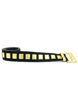 Valentino Black And Gold Suede Waist Belt Accessory arcadeshops.com