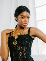 1993 Chanel Rope Link Chain Logo Necklace Jewelry arcadeshops.com