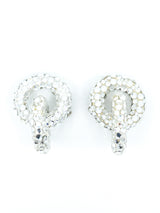 Crystal Studded Hoop Earrings Jewelry arcadeshops.com
